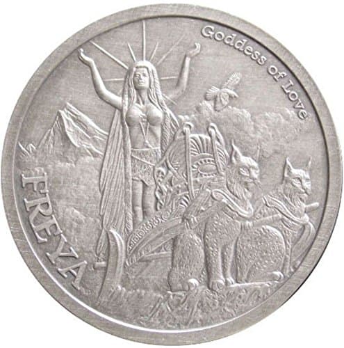 1 oz Antique Norse God Series Freya Silver Round (New w/ CoA)