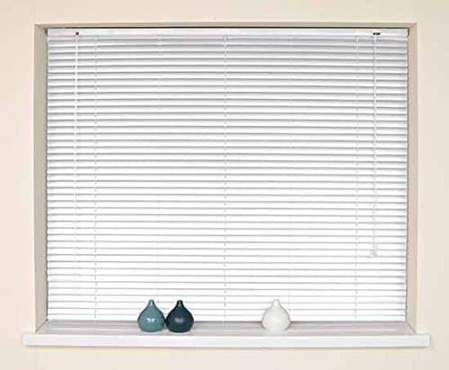 Optimal Products Classic Easy Fit 25mm Aluminium Venetian Blind Home Office Blinds (White, 120cm x 210cm)