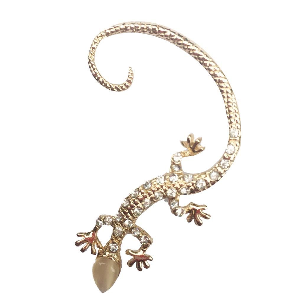 Fashion Popular Crystals Opal Animal Lizard Ear Wrap Stud Earring For Girls Women