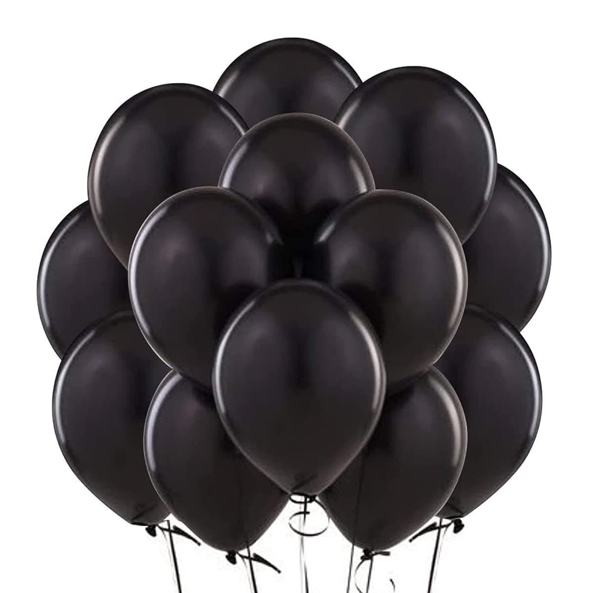 12 Inch Metalic Latex Balloon 40 Pieces Pack Balloons For Birthday Party Wedding Anniversary Decorations, Color Black, Mb40Bla