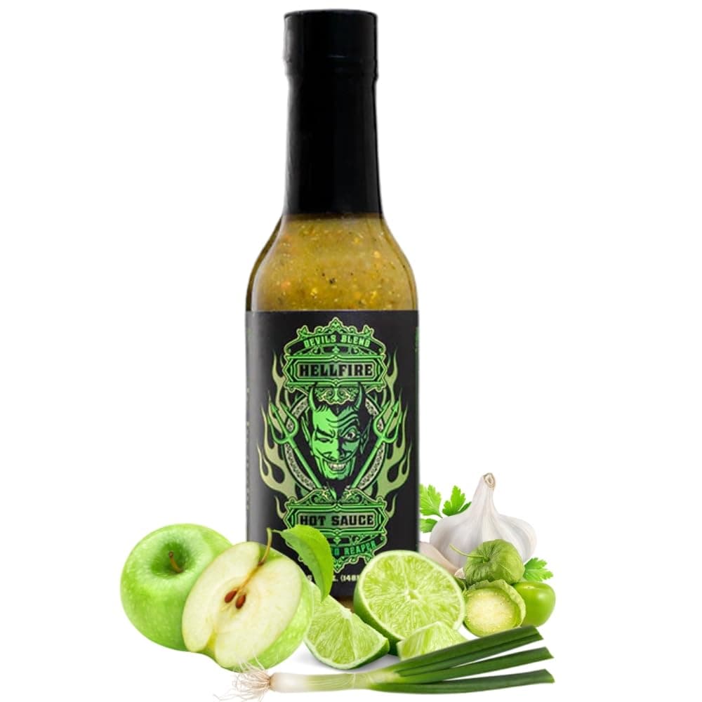 Devil’s Blend - Fire-Roasted Carolina Reaper Salsa Verde Gourmet Hot Sauce, Featured on Hot Ones TV Show, 5 oz. Multi Award Winning, Small Batch, Gourmet!