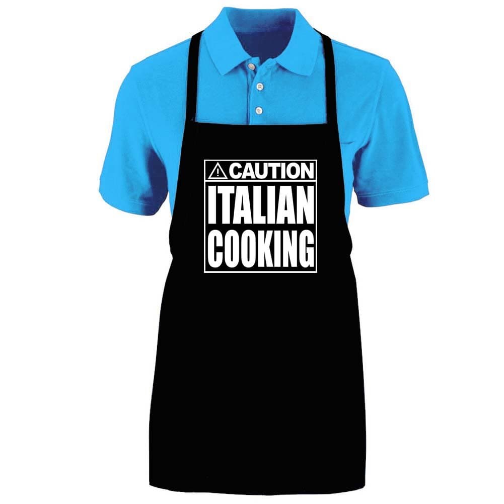 Funny "CAUTION - ITALIAN COOKING" Medium Length Kitchen Unisex Apron