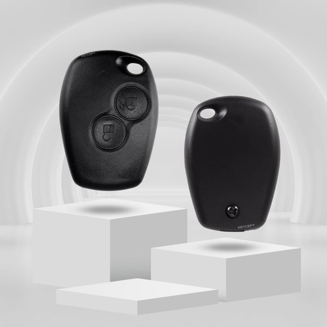 Keycept™ Premium 2 Button Remote Key Shell for Renault Duster, Logan, Lodgy, Kwid, Nissan Terrano, Mahindra Verito - Durable Key housing/Body/case Replacement.