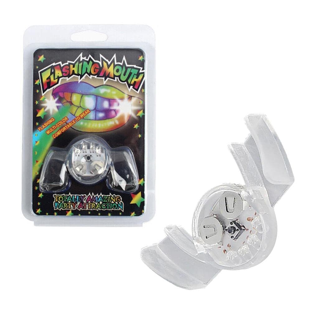 Mrisata Halloween Glow Braces Toys Flashing LED Mouth Braces Light Up Piece Glow Teeth Halloween Party Tricky Cosplay Luminous Dentures,Glow Teeth For Party For Children Adults