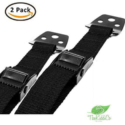 PRlME Day Stock Liquidation Safety Metal Furniture/TV Straps - Earthquake Anti-Tip Anchors for Flat TV, Extra Strong Hold Child proofing