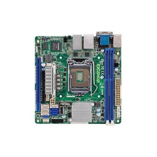 asrock rack e3c224d2i -lga1150/ intel c224/ ddr3/ sata3&usb3.0/ v&2gbe/ mini-itx server motherboard