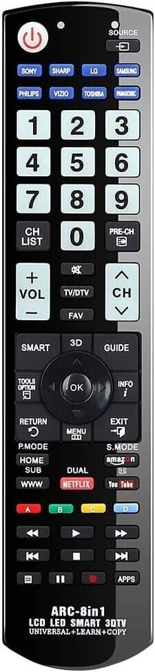 RIVIERA Universal Remote Control use for Samsung, for Vizio, for LG, for Sony, for Sharp, for Panasonic,for Toshiba, for Philips TV ARC-8in1