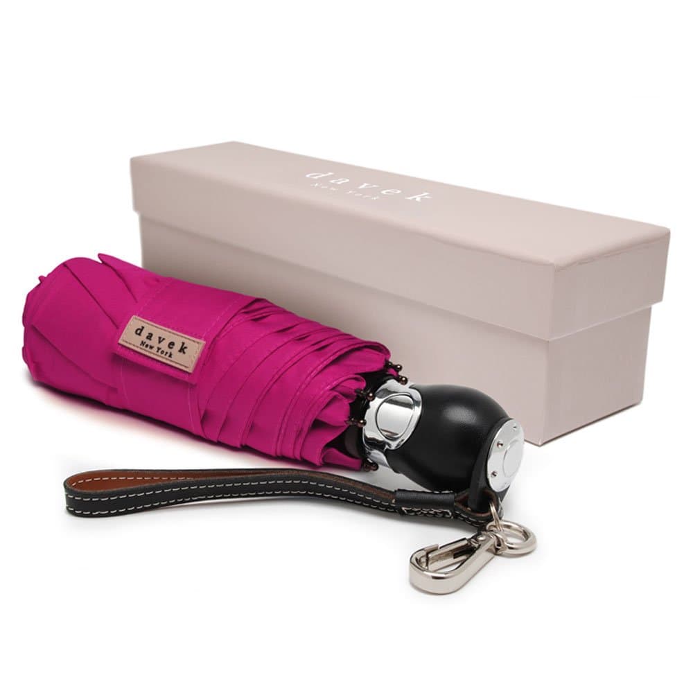 DAVEK TRAVELER UMBRELLA (Fuchsia Pink) - Quality Windproof Travel Umbrella with Automatic Open & Close, Strong & Portable