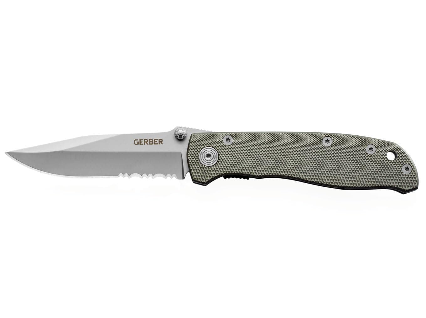 Gear Air Ranger Folding Pocket Knife for Hunting and Outdoors, Serrated Edge Blade, Grey