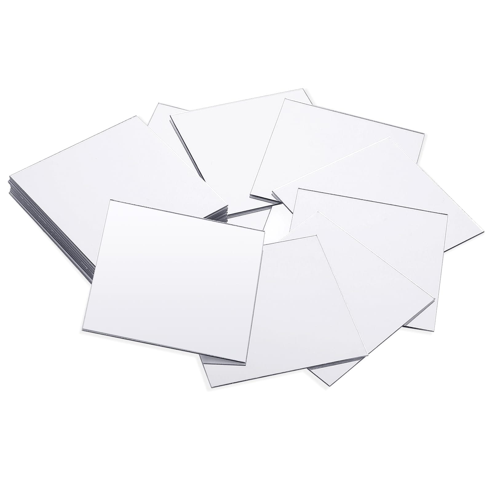 25 Mini Square Mirrors - Adhesive Craft Mirror Tiles for Wall, Door & Home Decorations (3 Inches)