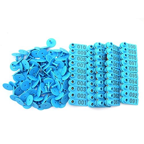 Goat Sheep Pig 1-100 Number Plastic Livestock Ear Tag With Blue Color