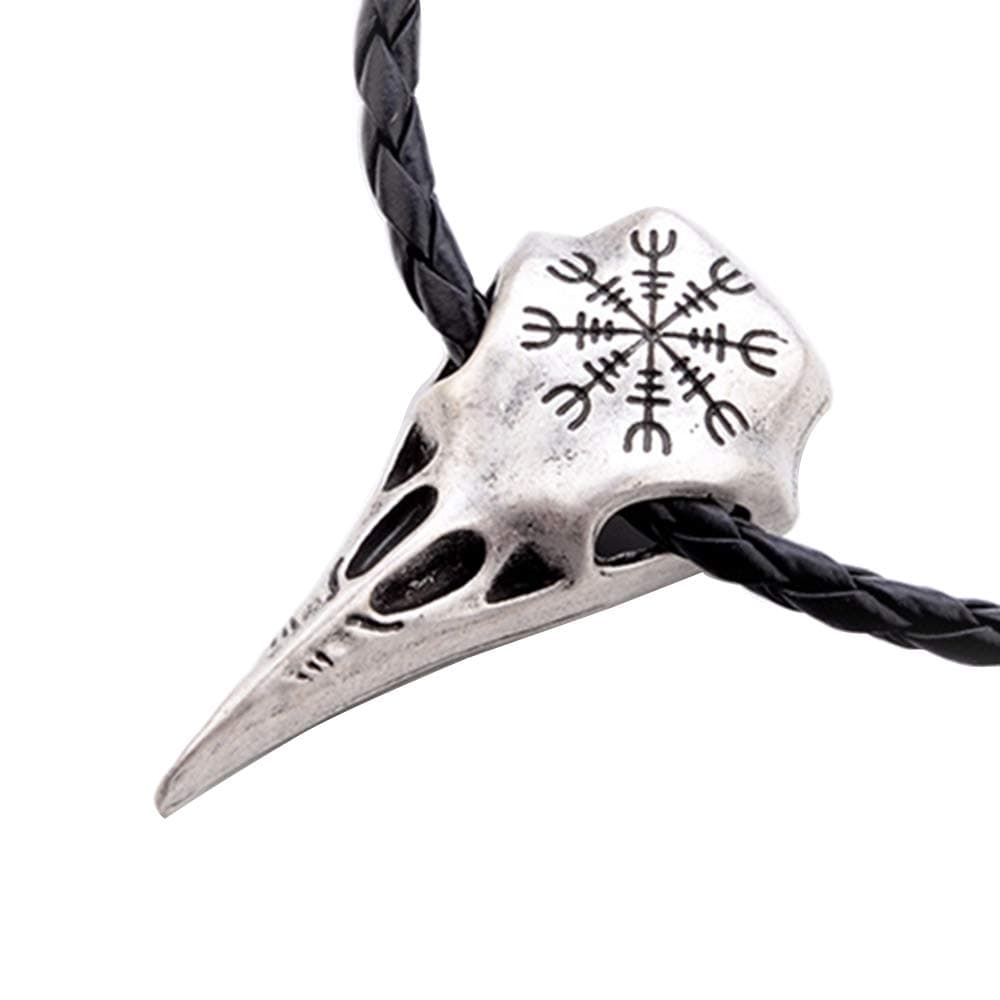 Valknut Ravens Odin's Spear Norse Viking Runes Talisman Necklace Antique Silver (4173)