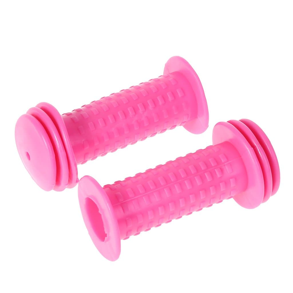 Ranuw1 Pair Bicycle Grips Children Bike Tricycle Scooter Anti Slip Handlebar Rubber (Pink)