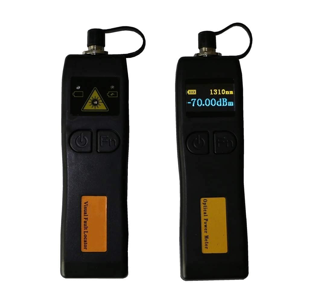 Mini Fiber Optical Power Meter -70 ~+6dBm and 5km 1MW Visual Fault Locator Fiber Optic Tester, 2 in 1 FTTH Fiber Optic Tool Kit