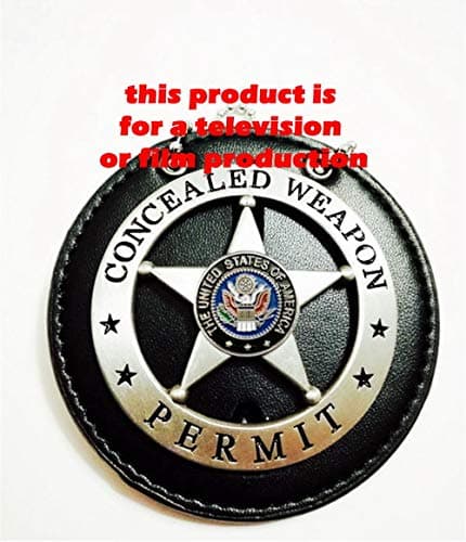 U.S. Movie Prop Collection - TV Series Silver/Movie Prop pin Back on Holder w. Neck Chain - Second Amendment to The United States Constitution