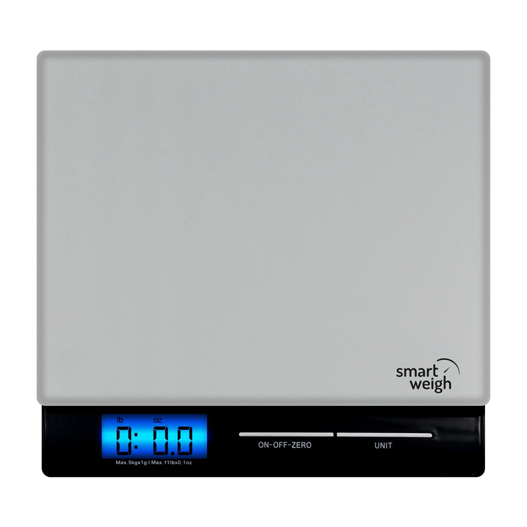 Smart Weigh Professional USPS Postal Scale with Tempered Glass Platform, Multiple Weighing Modes and Tare Function, Silver Shipping Scale, Platform Scale, 11 pounds/ 5 Kilograms