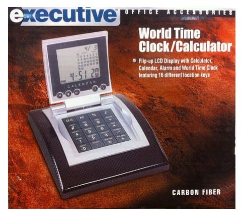 World Time Clock /Calculator- Carbon Fiber