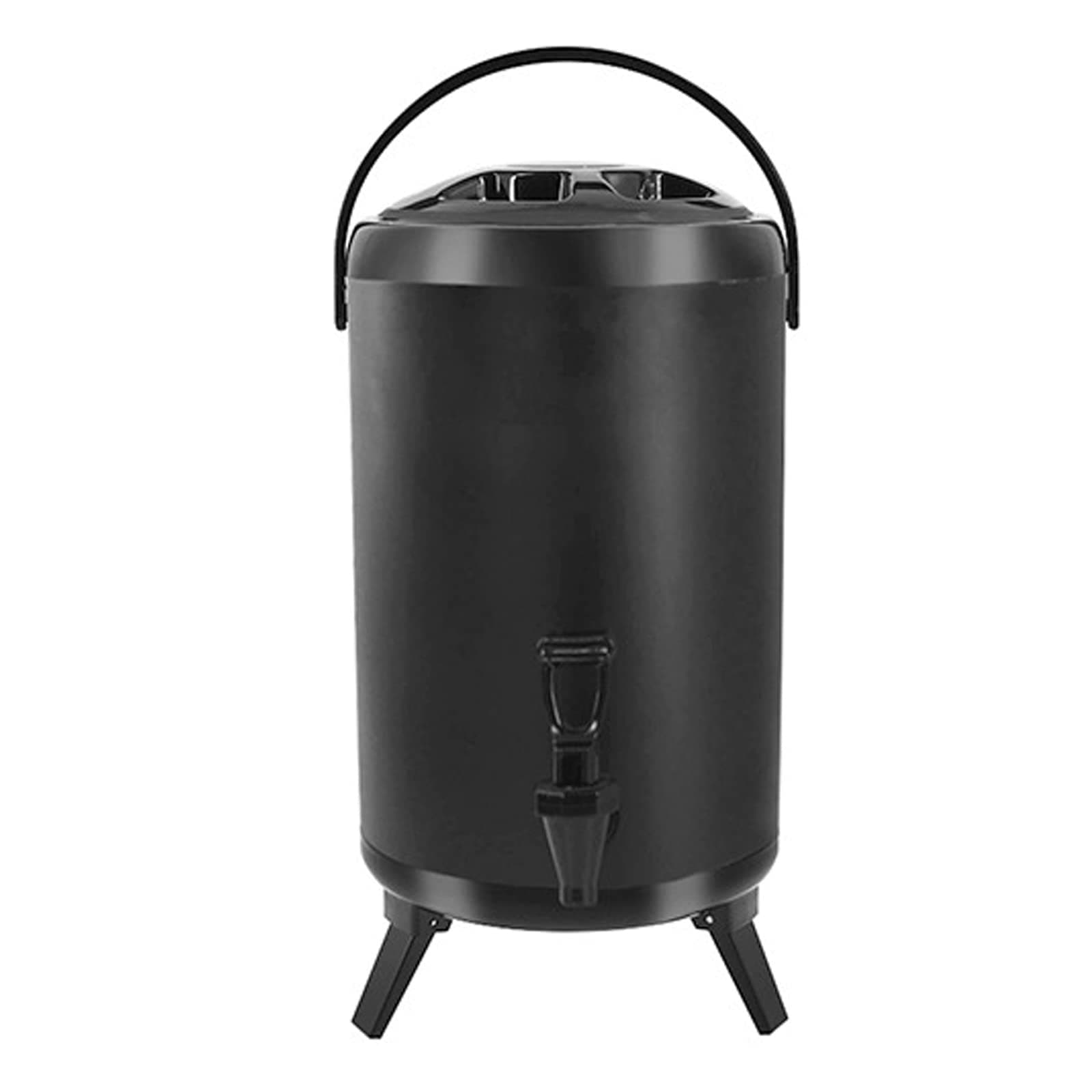 FEOOWV Stainles Steel Insulated Beverage Dispenser,Insulated Thermal Hot and Cold Drink Dispenser, for Hot Chocolate Coffee Milk Water Juice 10L Black