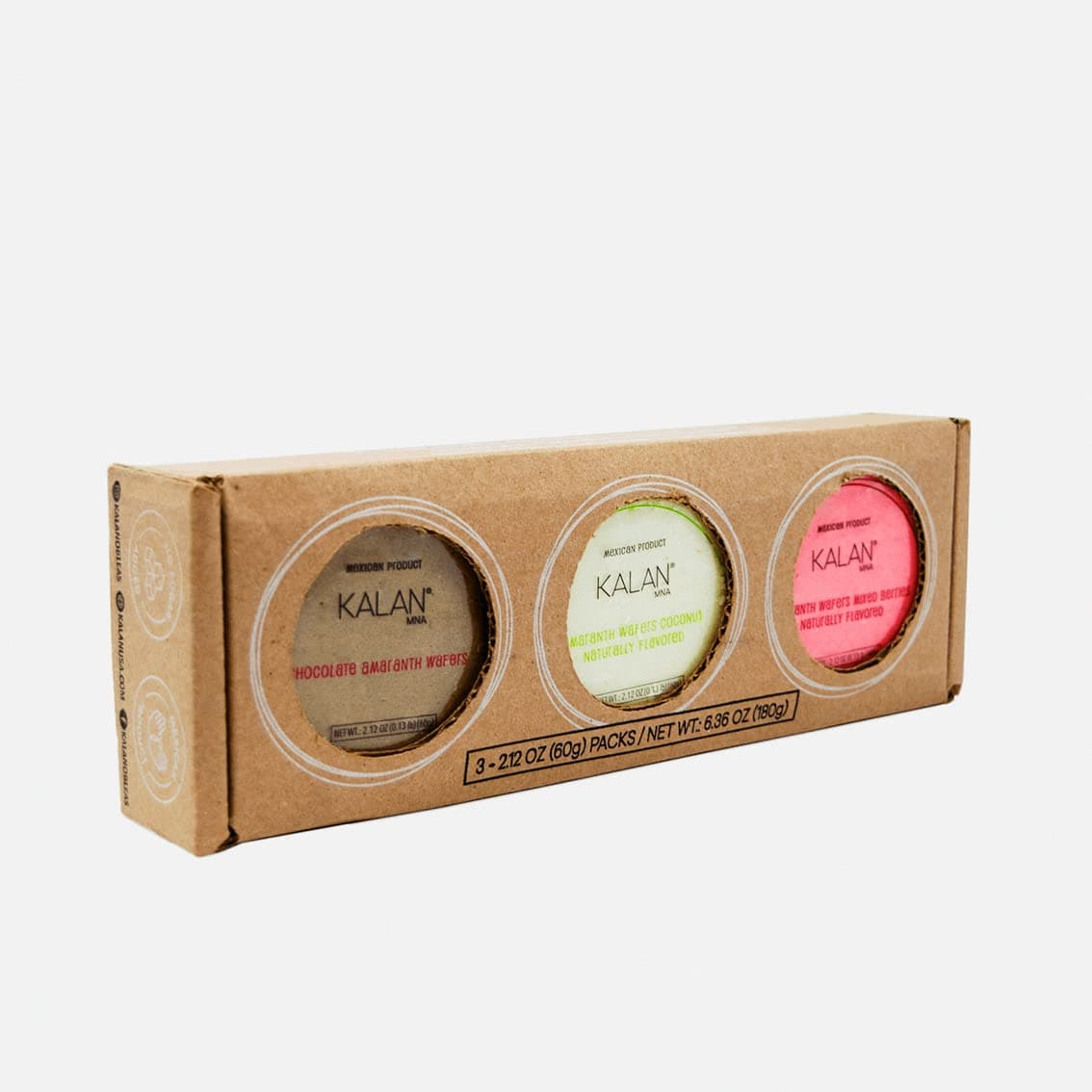 Kalan MNA - Amaranth Flour Wafer Thins - Low Calorie Snacks - Healthy Snacks For Adults - Obleas de Amaranto - Mexican Snack - No Sugar Added (Variety pack, 3 Pack)