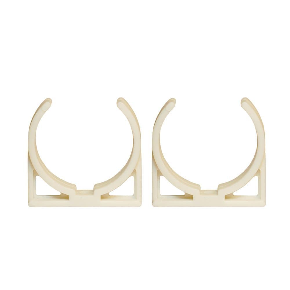 2" Clip Bracket, hold metal base and 2" wide inline filter, set of 2. Color: white