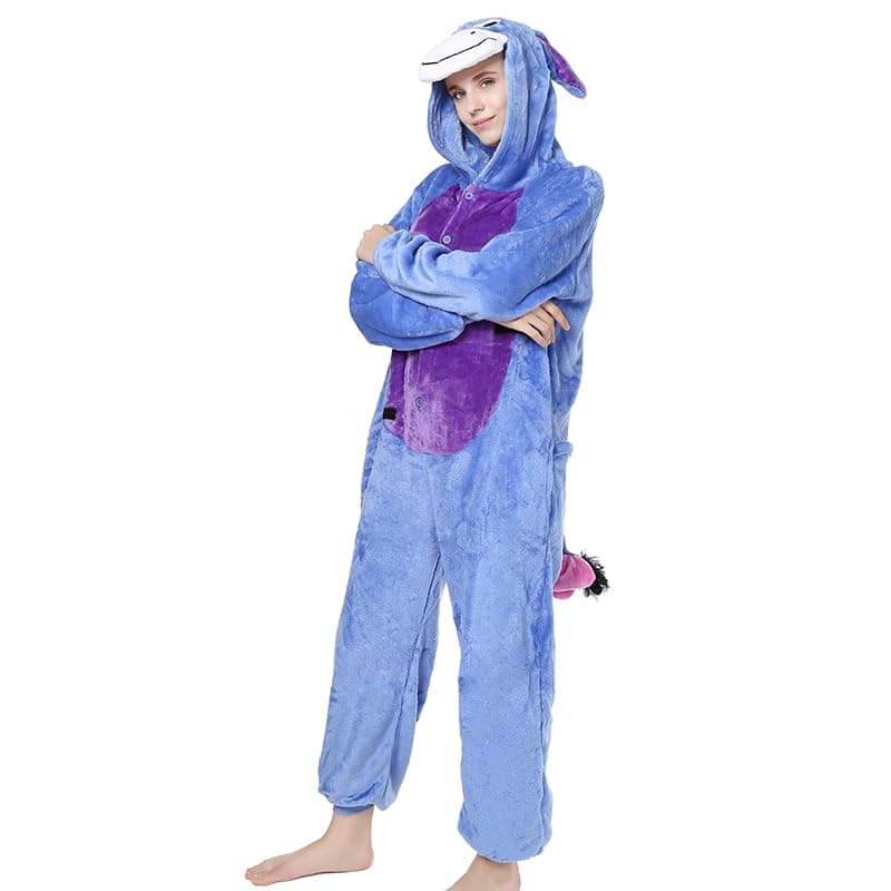 NC Joystart Adult Onesie Animal Pajamas Unisex Carnival Halloween Cosplay Costume Sleepwear (Medium, Donkey)