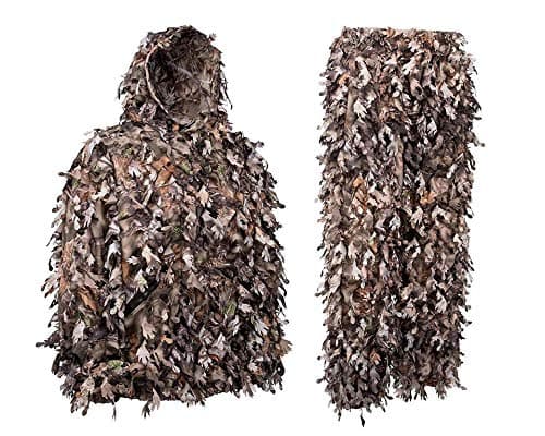 North Mountain GearWoodland Camo Ghillie Suit 3D Leaf with Zippers and Pockets