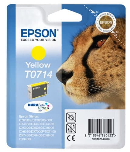Epson T0714 - Print cartridge - 1 x yellow - blister with RF/acoustic alarm