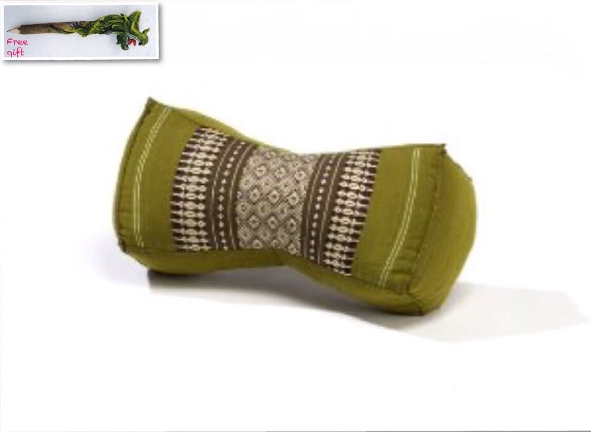 Neck Pillow, Green. (Free a Gift Wooden Dragon Pencil Handmade).