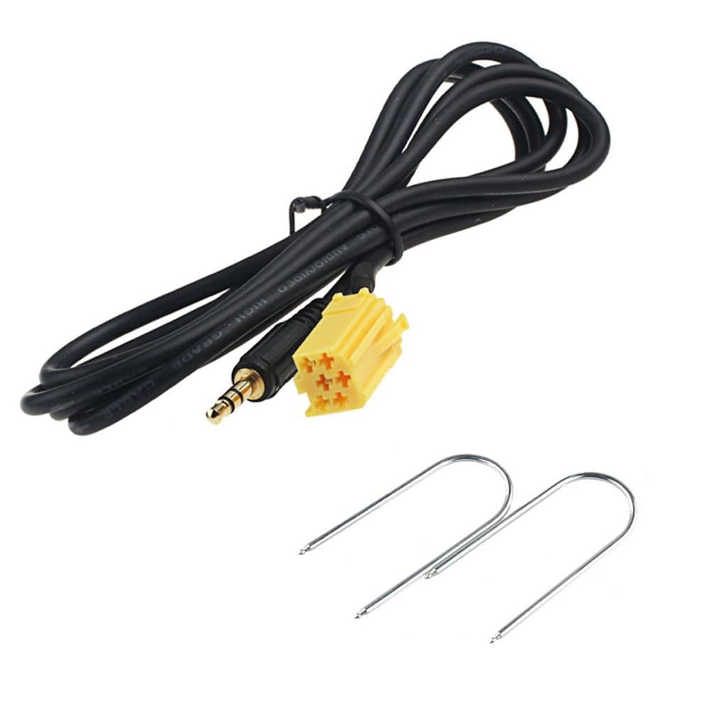 1.5m AUX Cable for Fiat Grande Punto/Alfa Romeo 159 3.5mm Jack Aux IN Gold Plated Input Adapter Lead Cable with 2 Radio Keys for iPhone iPod MP3 Mobile phones