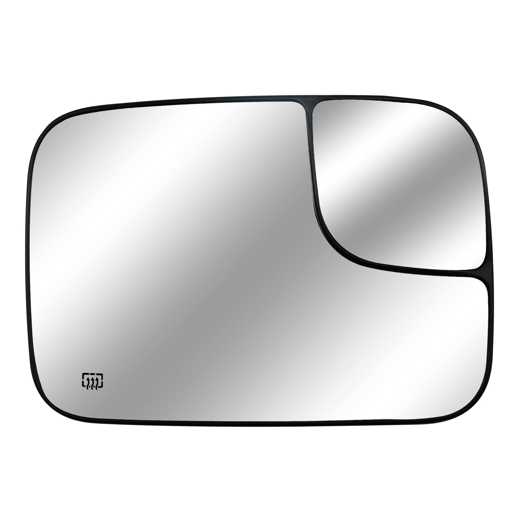 Right Passenger Side Heated Mirror Glass Fit for Dodge Ram 1500 2500 3500 2005-2009, Side View Convex Mirror Glass with Rear Holder Replace 5161010AA