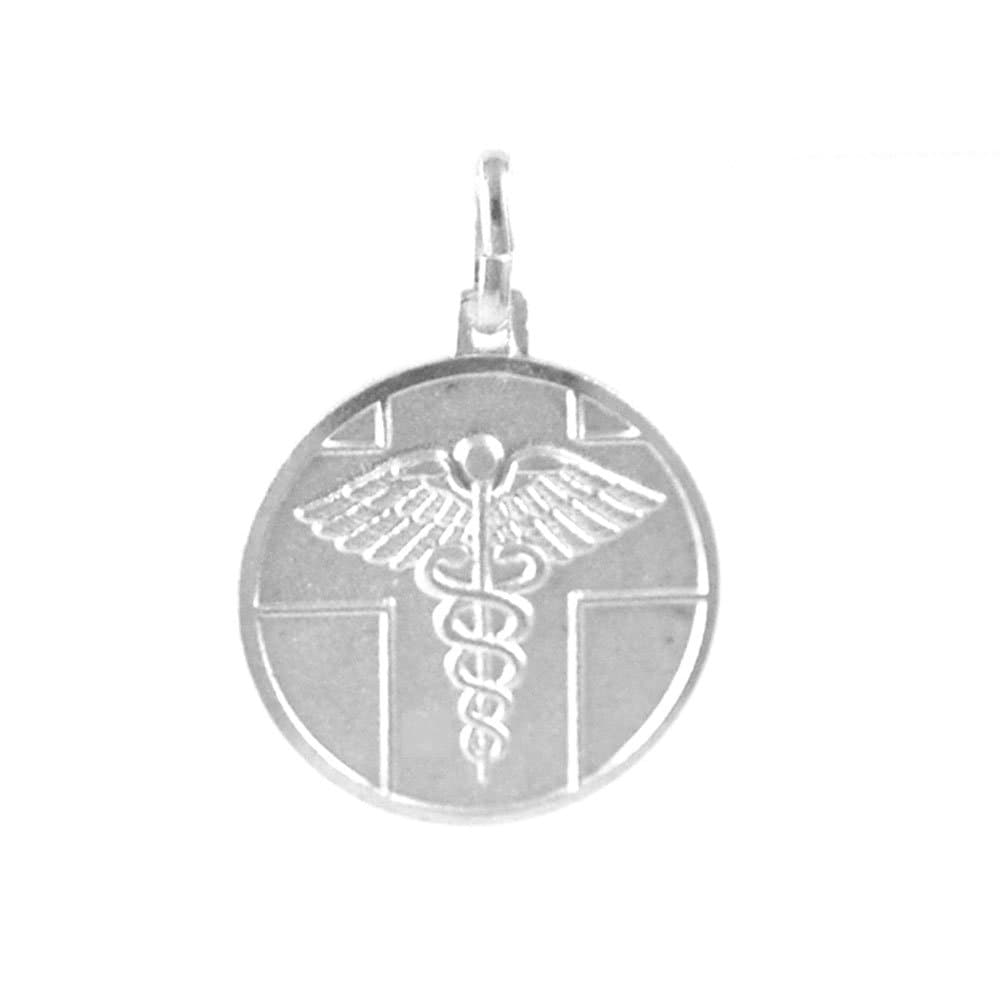 CharmCountrySterling Silver Matte One-Sided Charm with Medical Symbol Item #1951