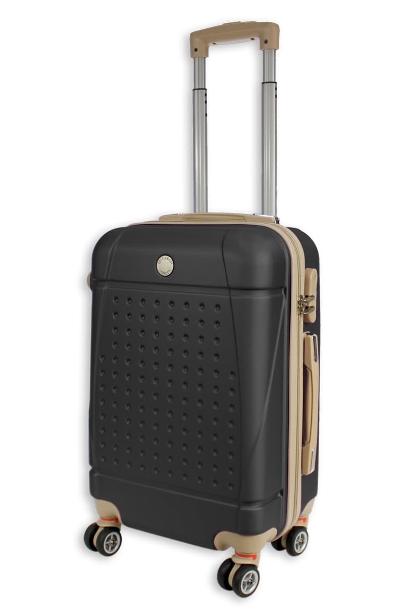 Rocklands Lightweight 4 Wheel ABS Hard Shell Luggage Suitcase Cabin Travel Bag ABS18 (20" Small (Cabin Size), Black)