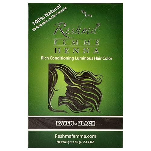 Reshma Henna Semi Permanent Hair Color 2.12oz (12 Pack of Raven Black)