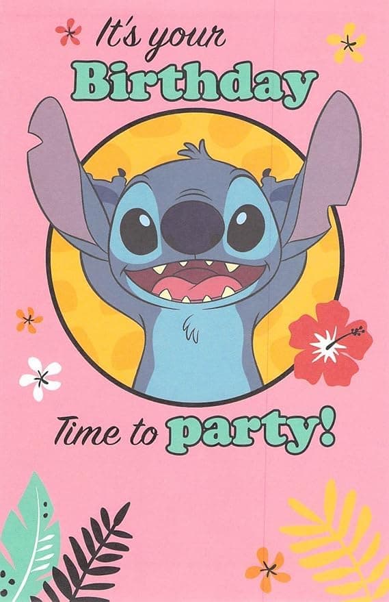 Disney Stitch Birthday Greetings Card for Girls Unique Stitch Design for Young Girls Boys Happy Birthday Card for Niece/Granddaughter/Daughter/Sister,Cute Children/Kids Party Birthday Cards