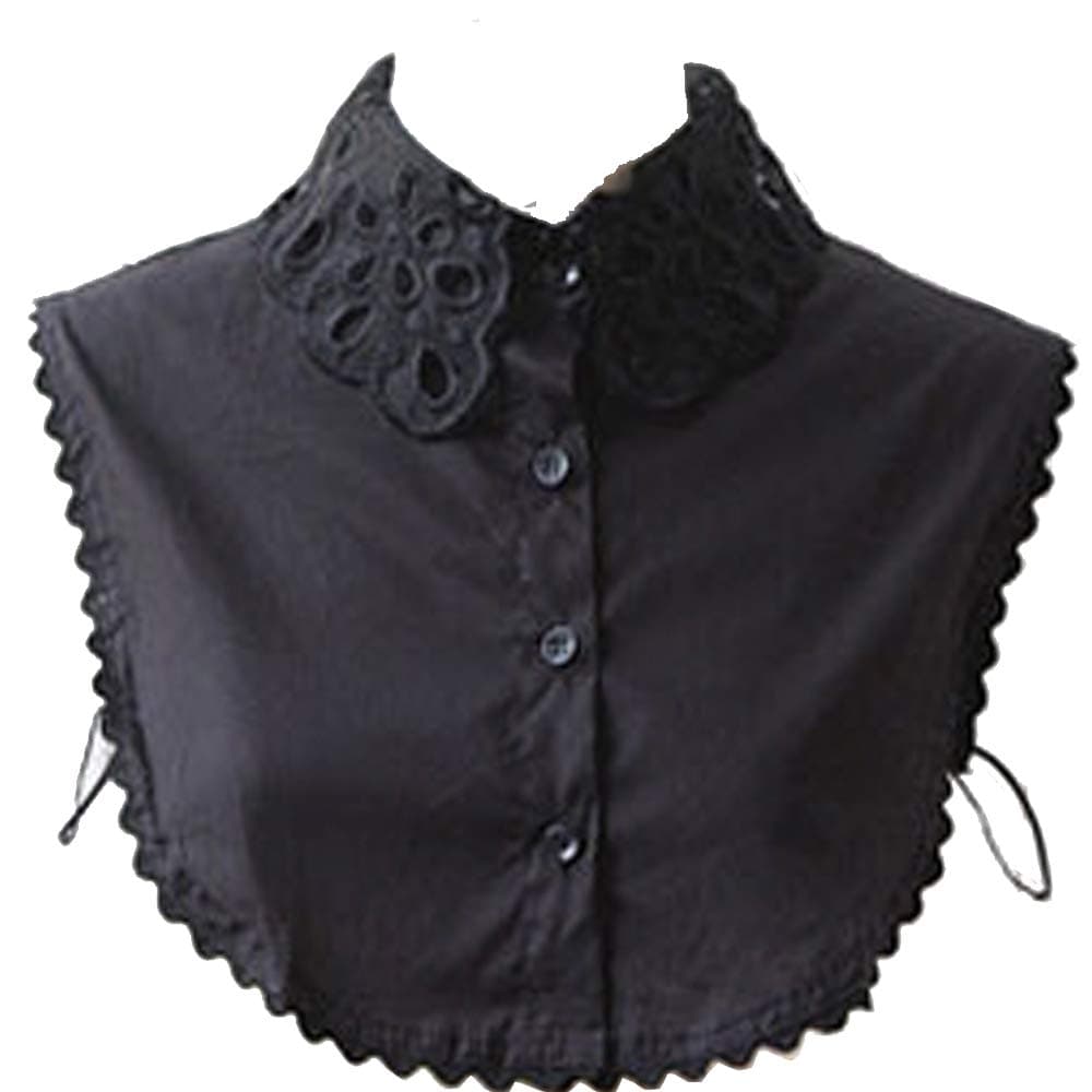 Lady Shirt False Collar Lace Half Shirt Detachable False Faux Collar Cuff Cotton Choker Tie