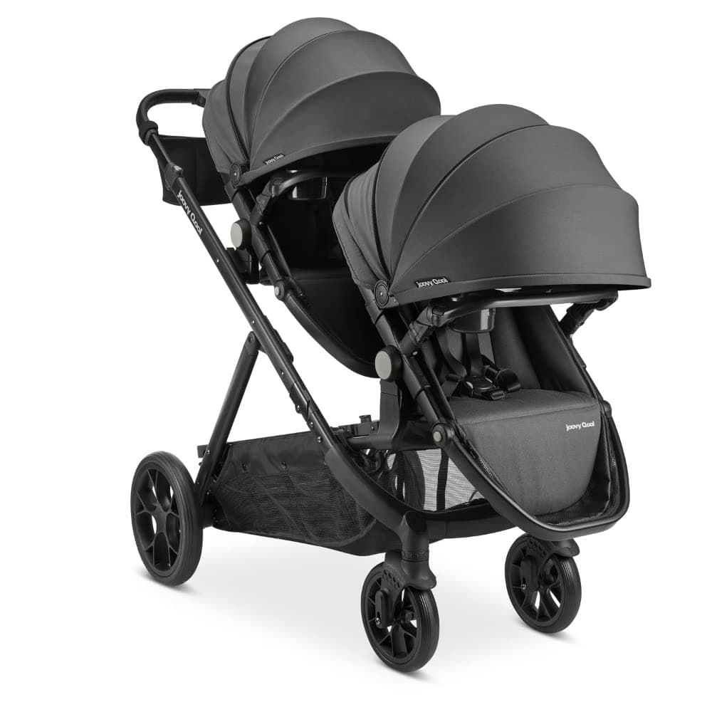 New Qool Double Stroller, Customizable Modular Stroller, Jet