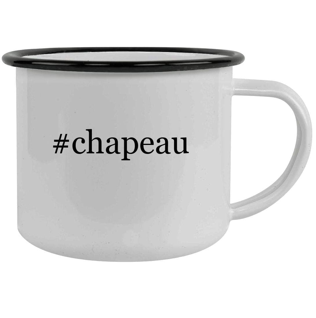#chapeau - 12oz Hashtag Stainless Steel Camping Mug, Black
