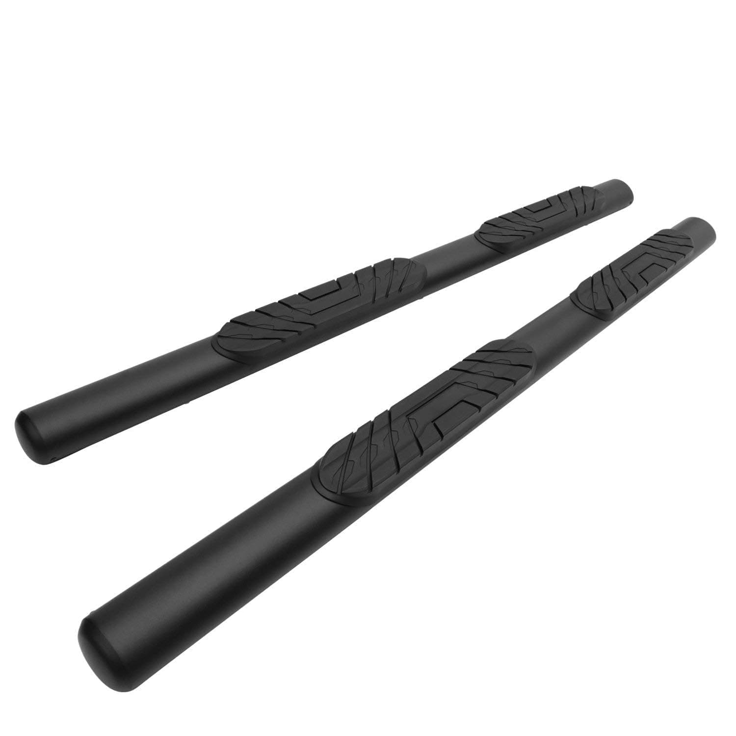 TAC 4" Side Steps Compatible with 2019-2024 Chevy Silverado/GMC Sierra 1500 | 2020-2024 Silverado/Sierra 2500/3500 Crew Cab Truck Pickup Oval Texture Black Side Bars Step Rails Running Boards