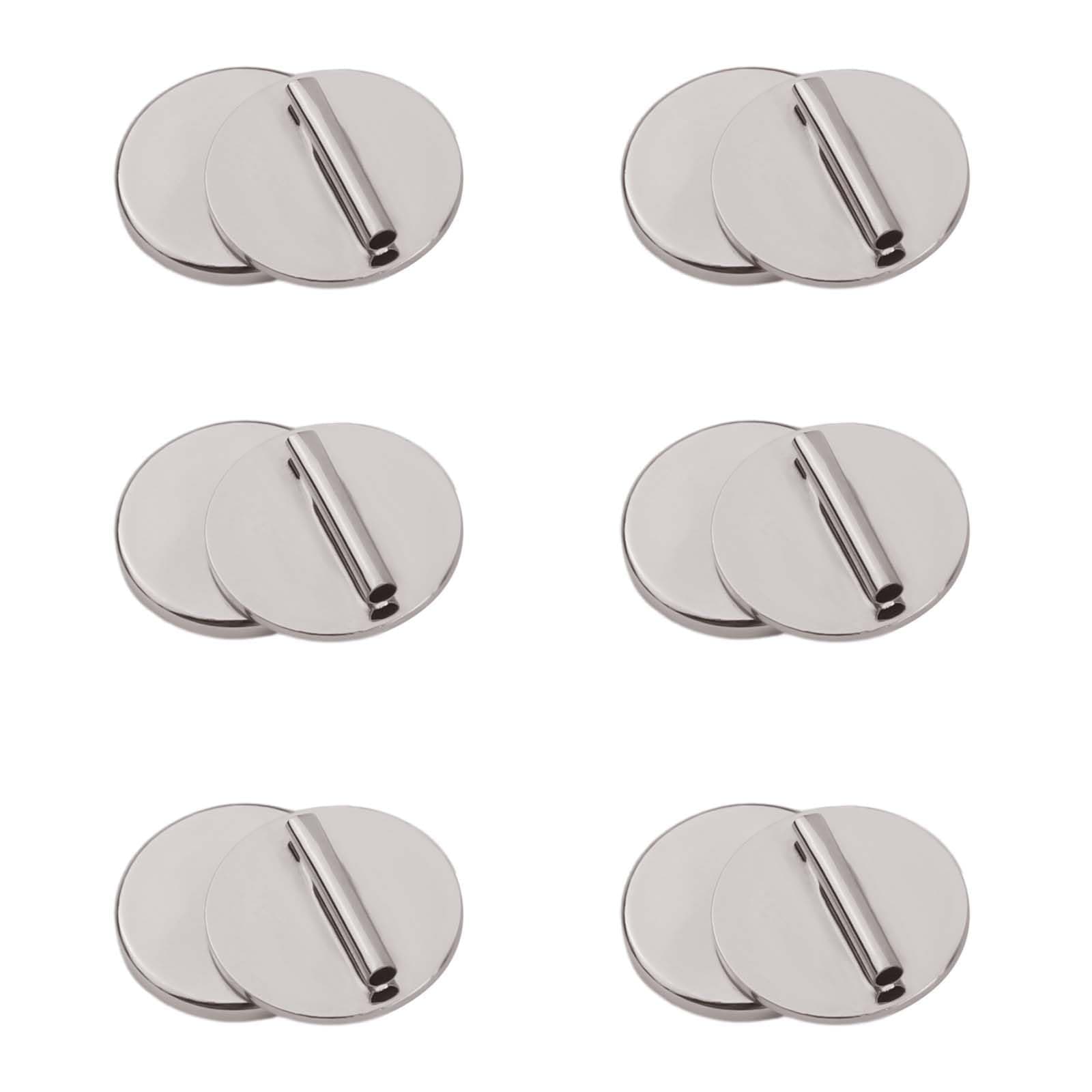 XIHIRCD 6 Pairs Magnetic Mini Pin Brooch Converter, Harm Free Metal Pin Backs Almost Invisible Pin Converter for Scarf Hijab Shawls Thin Fabric (Silver)