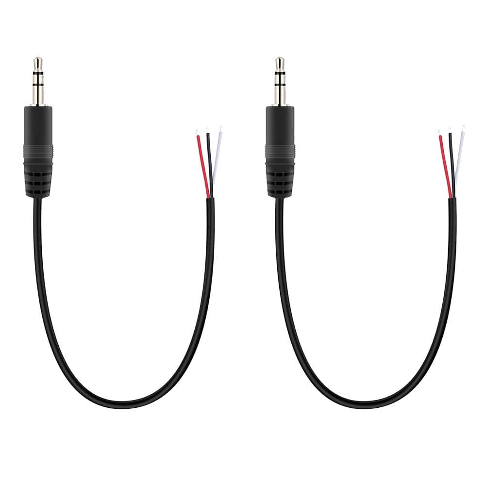 Fancasee 2-Pack 2.5mm Male Plug to Bare Wire Pigtail TRS Stereo 2.5mm Jack Connector Adapter Repair Audio Cable for Headphone Headset Earphone