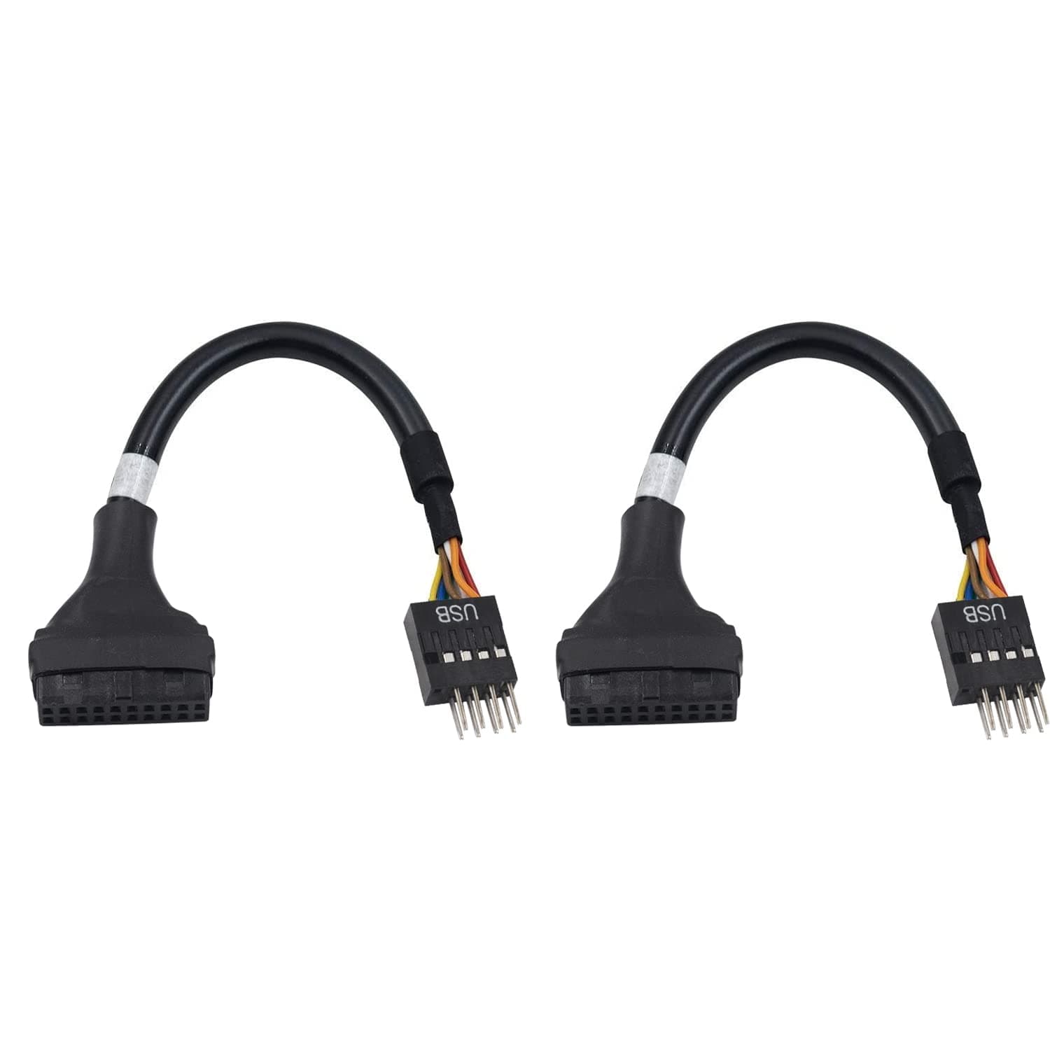 Duttek USB 3.0 Header to USB 2.0, USB 3.0 to USB 2.0 Motherboard Adapter Cable,19 Pin USB3.0 Female to 9 Pin USB2.0 Male Motherboard Cable Adapter Converter 6 inch/15cm (2 Pack)