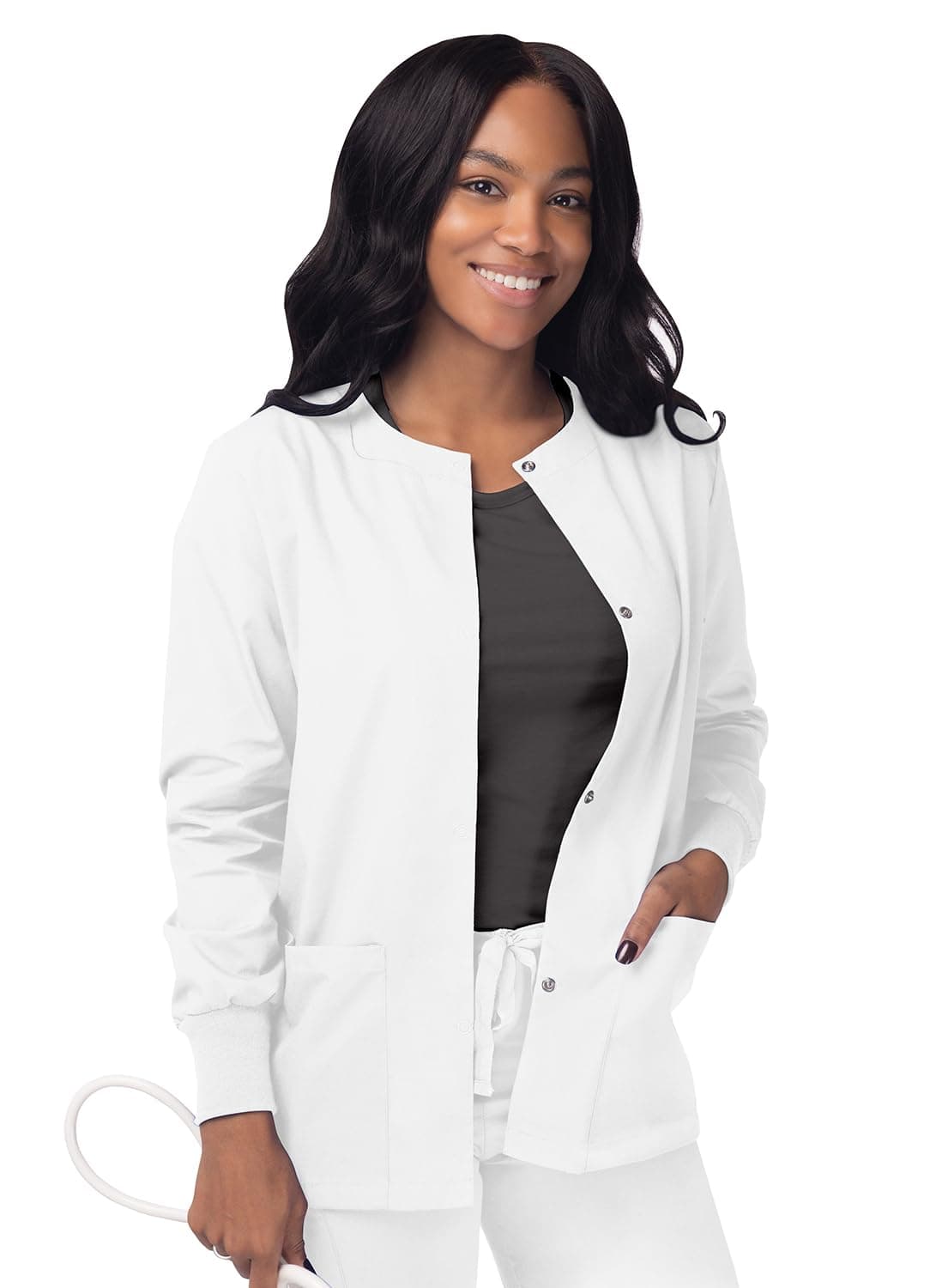 Sivvan Scrubs for Women - Front Snap Warm - Up Jacket