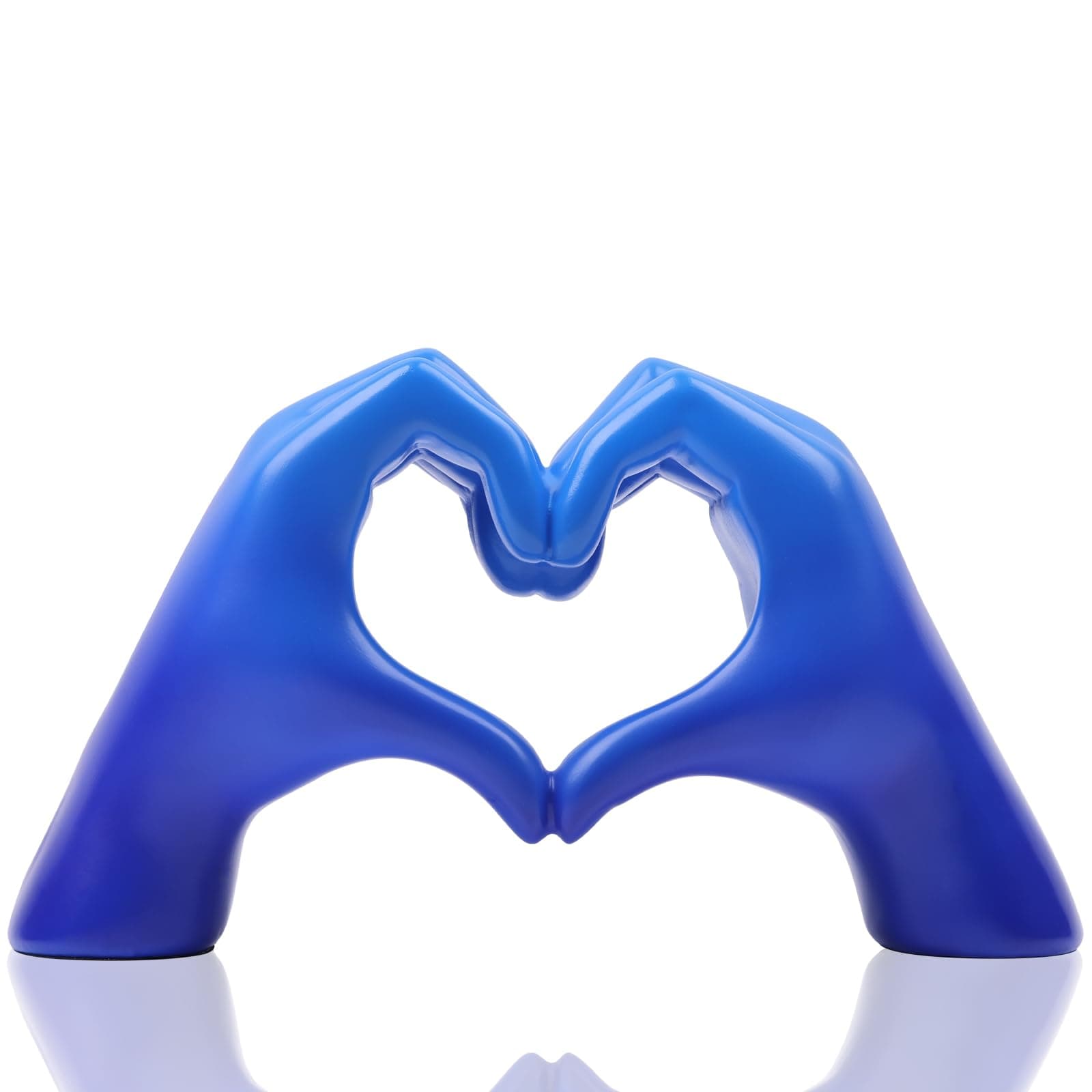 DOVDOV Navy Blue Gesture Home Decor Sculpture, Finger Heart Decoration, Resin Love Finger Statue, Gadget Decorations for Home Decor Statues, on Shelves, Weddings, Living Room TV cabinets