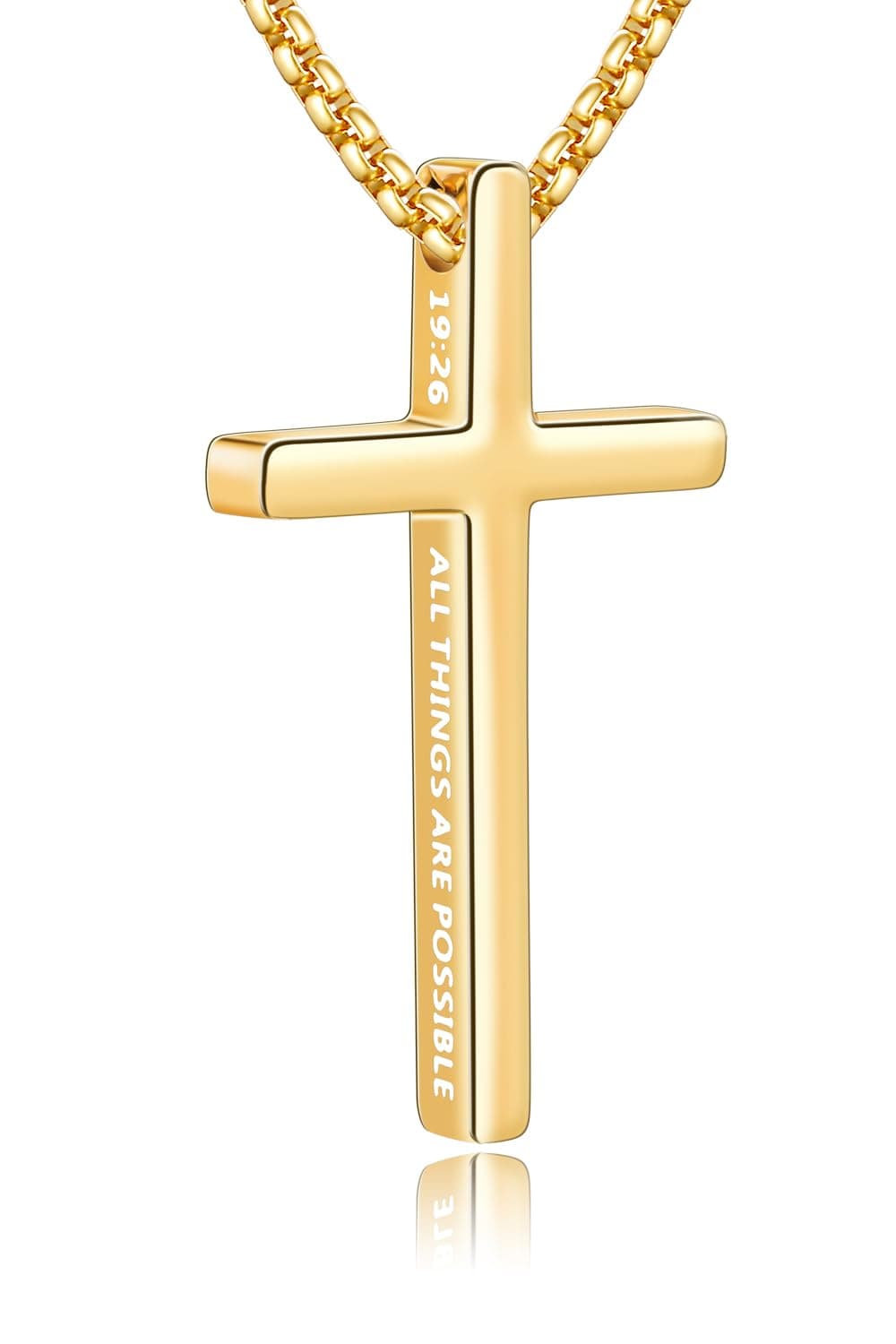 Cross Necklace for Men, Inspirational Bible Verse Cross Chain for Men, 316 Stainless Steel Cross Necklace for Men