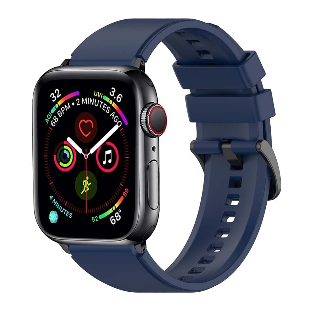 SUNDOCompatible with Apple Watch Band 44mm 42mm 40mm 38mm, Soft Silicone Sport Women Men Wristbands Replacement Straps with Classic Clasp for iWatch Series SE 6 5 4 3 2 1