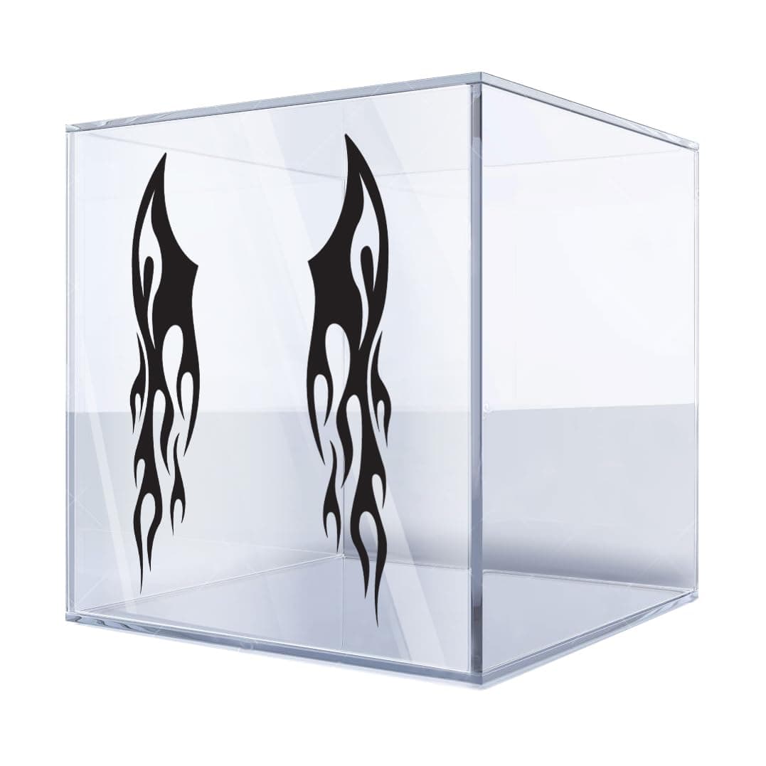 Decal Sticker Fire Design Car Window,Helmet,Truck,Vinyl Art Decor Doors Truck Motorcycle Note Book I Phone Size: 5 X 1.1 Inches Black