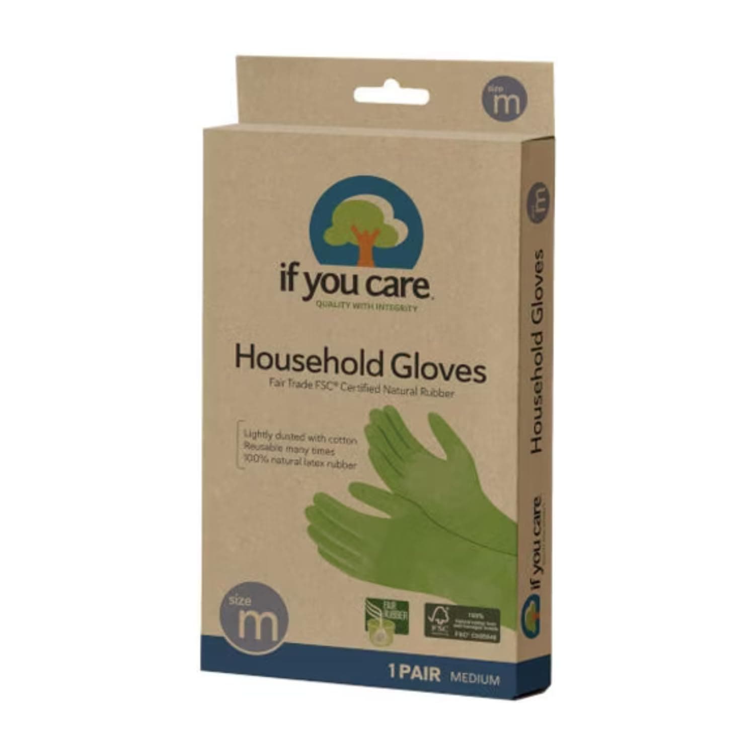 If You Care Household Latex Gloves - FSC Certified - Medium, 1 ct