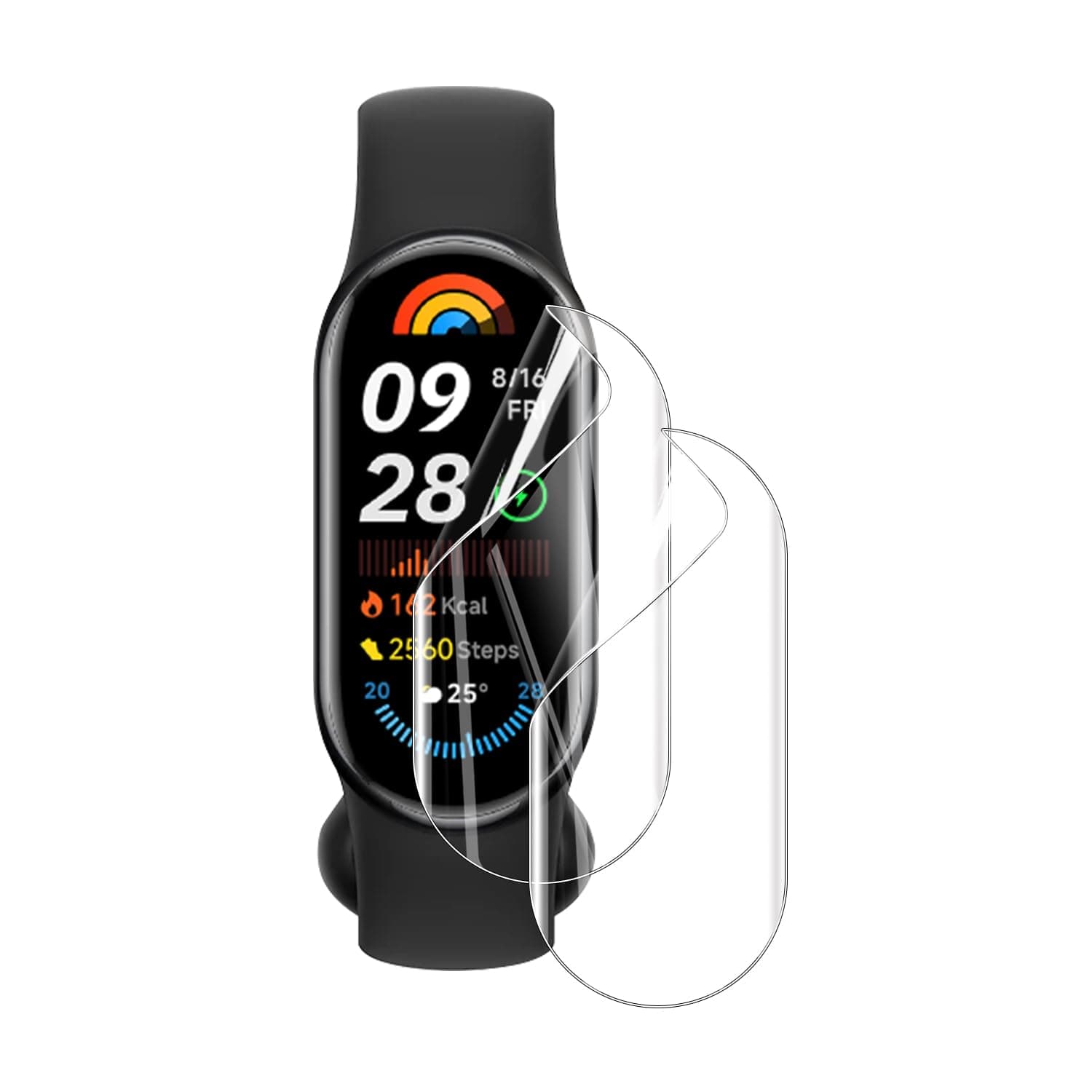 Natbok2 Pack Screen Protector for Xiaomi Smart Band 9,Soft Flexible TPU Film Screen Protector for Xiaomi Smart Band 9,Full Coverage,HD Clear,Support Fingerprint Unlock,Easy InstallationClimatePartner certified