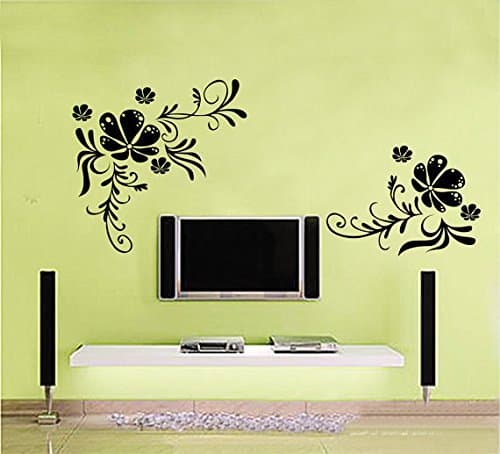 Good Life Modern Floral Wall Decal,Vinyl Art Wall Sticker, Abstract Wall Decals, Living Room Wall Decal, Flowers Home Decor