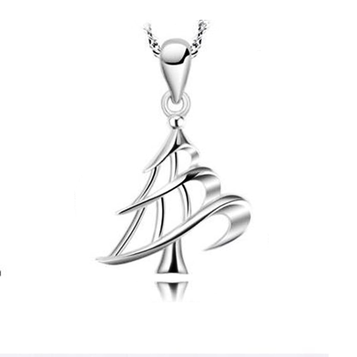 Maylover 925 Sterling Silver Christmas Tree Pendant Necklace for Women Girls